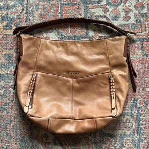 Cole Haan Two Tone Braided Leather Large Boho Hobo Tote Bag, Gorgeous!